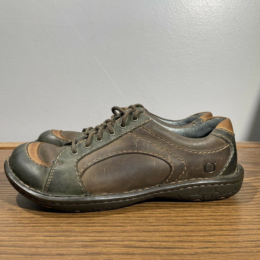 Born Brown Leather Lace Up Comfort Casual Women Shoes Size 7.5 M